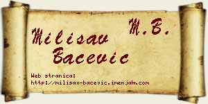 Milisav Bačević vizit kartica